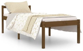 810577 vidaXL Cadru de pat mic single, maro miere, 75x190 cm, lemn masiv