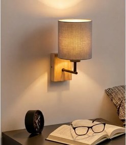 BRILAGI - Lampă de perete NUBILA WOOD 1xE27/25W/230V stejar/negru/gri deschis