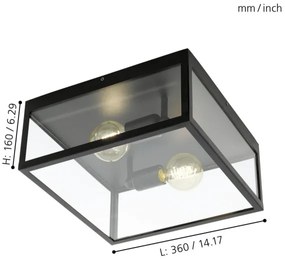 Plafonieră Eglo 49392 CHARTERHOUSE 2xE27/60W/230V