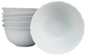 Set 6 boluri Alb Lucios, 600 ml, Portelan