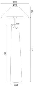 Lampadar, lampa de podea design modern POLONIA opal, rosu