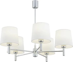 Brilagi - Lustru pe tijă MONTE 5xE27/60W/230V crem/crom lucios