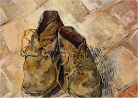 Tablou pe sticlă - Vincent van Gogh, Shoes, reproducere (70x50 cm)