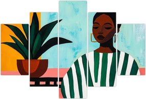 Tablou - Femeie cu floare (150x105 cm)