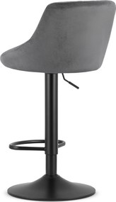 OFERTA Scaun de bar gri VELVET KAST cu picior negru II calitate