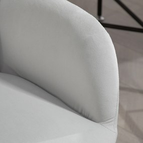 Vinsetto Scaun de birou, ergonomic, reglabil în înălțime, rotativ, cu aspect de catifea, până la 120 kg, Hellgrau | Aosom Romania