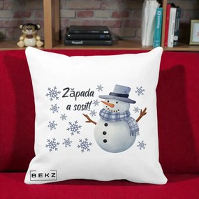 Perna Decorativa Zapada a Sosit Om de Zapada, 40x40 cm, Alba Mata, Husa Detasabila, Perna Inclusa, BEKZ®
