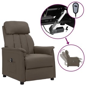3098496 vidaXL Fotoliu rabatabil electric, gri, piele ecologică