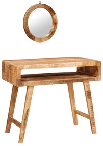 vidaXL Masă de Machiaj Maro 90 x 76 x 45 cm Lemn masiv de mango