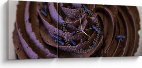 Tablou - Cupcake din ciocolată (cu ceas) (90x30 cm)
