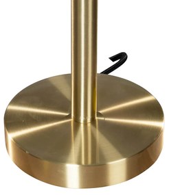 Lampă de masă din alamă cu abajur oval din catifea verde 35cm - Simplo