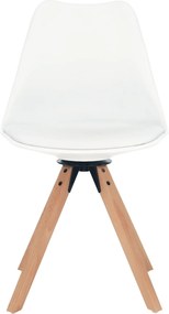 Scaun pivotant elegant, alb, ETOSA