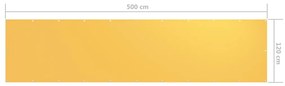 Paravan de balcon, galben, 120 x 500 cm, tesatura oxford Galben, 120 x 500 cm