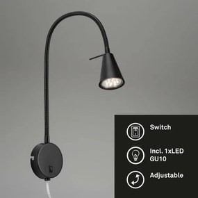 Lampă LED de perete COMFORT LIGHT 1xGU10/5W/230V negru Briloner 2082-015