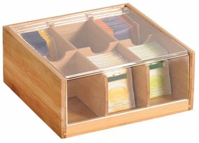 Kesper 58903 Organizator ceai bambus, 6compartimente , 22 x 21 x 9,5 cm