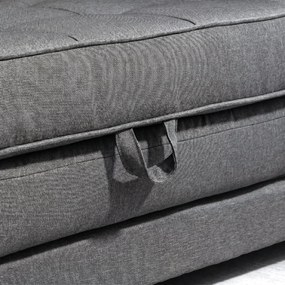 HOMCOM Canapea Extensibilă din Material Textil 2 Locuri cu Capitonaj și Arcuri, 151x75x85 cm, Gri | Aosom Romania