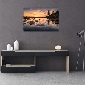 Tablou - Apus de soare la lac (90x60 cm)