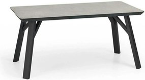 Masa HALIFAX, gri beton/negru, 160x90x76 cm