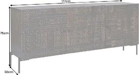 Comoda lemn de mango relief 3D TRIBAL 180cm