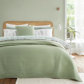 Cuvertură verde matlasată pentru pat dublu 220x230 cm Quilted Lines – Bianca