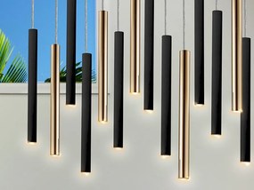Lustra LED dimabila cu telecomanda design modern Varas negru/auriu SV-373425GD