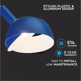 Lustră pe cablu 1xE14/60W/230V albastră