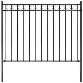 vidaXL Gard de grădină din oțel 1,81x1,2 m negru