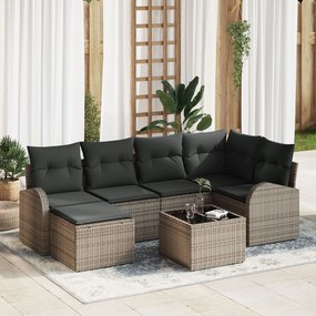 vidaXL Set de canapele cu perne 6 piese negru ratan sintetic