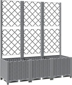 vidaXL Jardinieră de grădină cu spalier, gri deschis, 120x40x136cm, PP