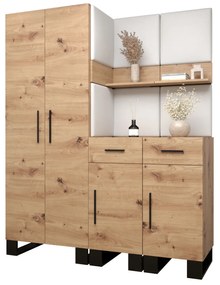 Set mobilier pentru hol Amanda 7 (Stejar artisan + Alb). 1085918