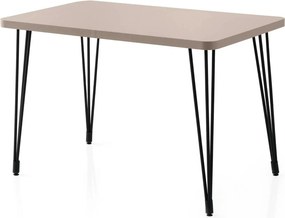 Masa LAGOS 1424, bej/negru, PAL melaminat/metal, 120x70x75 cm