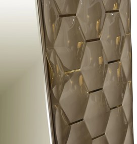 Set dormitor complet  mdf 30 mm si metal - royal lav - crem/antracit cu auriu