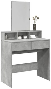 vidaXL Masă de toaletă cu oglindă, gri beton, 80x41x144,5 cm