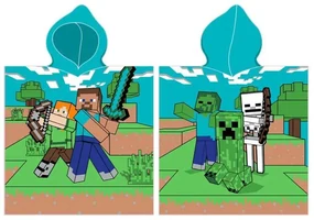 Minecraft Diamond Defender Poncho prosop de plajă 50x115 cm