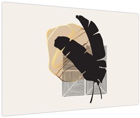Tablou - Abstracție cu frunze tropicale N⁰4 (90x60 cm)