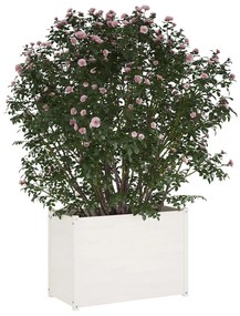 Jardiniera de gradina, alb, 100x50x70 cm, lemn masiv de pin 1, Alb
