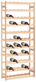 286197 vidaXL Suport pentru sticle de vin, 77 sticle, lemn de pin