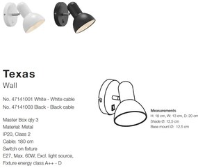 Aplica moderna design minimalist Texas, alb 47141001 NL
