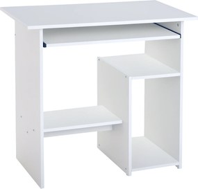 HOMCOM Birou Ergonomic Spațiu Optimizat, Alb, PAL/Metal, 80x45x75cm | Aosom Romania