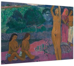 Tablou pe sticlă - Paul Gauguin, The Invocation, reproducere (70x50 cm)