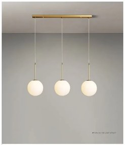 Lustra Pendul Cu 3 Abajururi, 3 x E27, Auriu