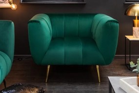 Fotoliu design elegant Noblesse, verde smarald
