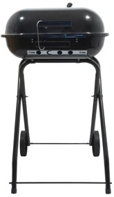 Grătar portabil cu cărbuni, negru