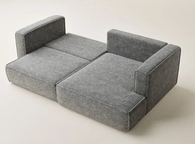 Colțar gri extensibil/cu spațiu de depozitare cu tapițerie din chenille (cu colț pe partea dreaptă/cu șezlong) Velto – Maison de Rêve