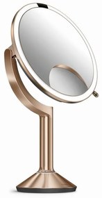 Oglinda Simplehuman cu senzor TRIO cu control tactil, auriu roz