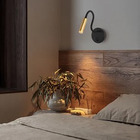 Lampă LED flexibilă de perete Brilagi MAYA LED/3W/230V 4000K negru/auriu