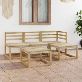 3065296 vidaXL Set mobilier de grădină, 5 piese, lemn de pin verde tratat