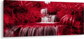 Tablou - Cascade indoneziene în roșu (120x50 cm)