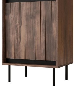 Dulap cu rafturi Sting W1 (Nuc + negru). 1092424