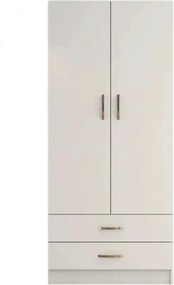 Dulap GRD0401, alb, PAL melaminat, cu 2 usi si 2 sertare, 80x47x182 cm